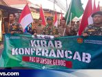 Gelar Pasukan Banser dan Kirab iringi Konferancab PAC GP Ansor Gebog Kudus
