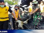 Petugas Gabungan Bantu Bersihkan Puing Bekas Kebakaran Pasar Babe Kudus