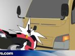 Kecelakaan Truk Box lawan Motor di Jalan Kudus Pati, 1 Meninggal